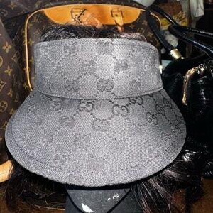 Gucci Black Monogram Visor